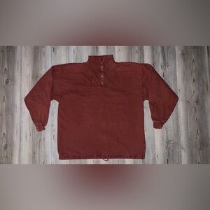 Vintage by Taylor Burgundy Quarter Zip Pullover Sweatshirt Size S/M Long Sleeve